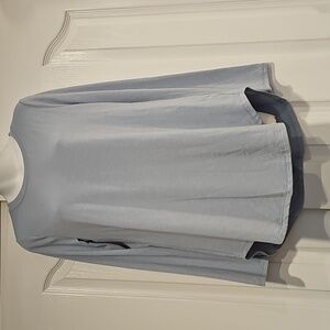 Zenana Long Sleeve Blue Crew Neck Tunic Top Sz S NWT